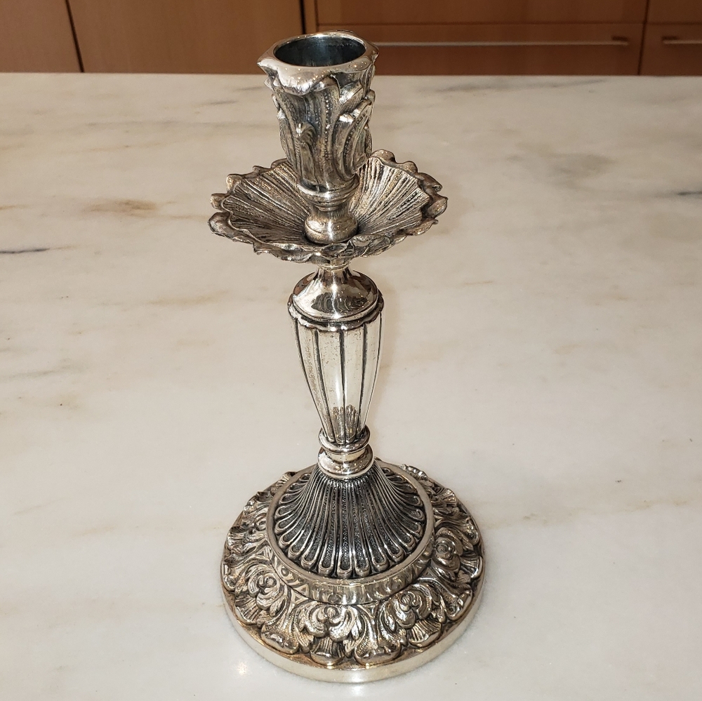 Vintage European Silver Candlestick Holder